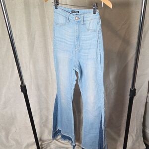 Zara Sky Blue Wide Leg Jeans